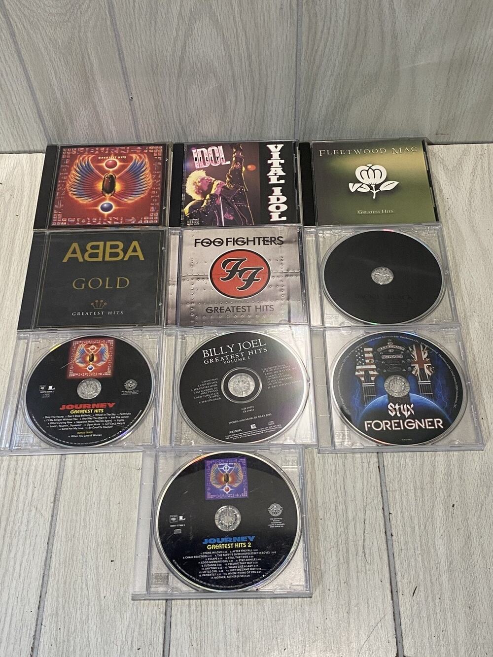 ROCK Lot of 10 CD'S: Journey Billy Idol Foo Fighters ABBA Styx Foreigner Billy J